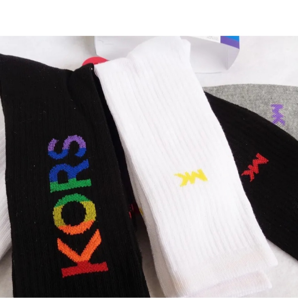 Michael Kors Pride Crew Sock Multi- 5PK Rainbow ๐ NWT Unisex One Size - Picture 3 of 8